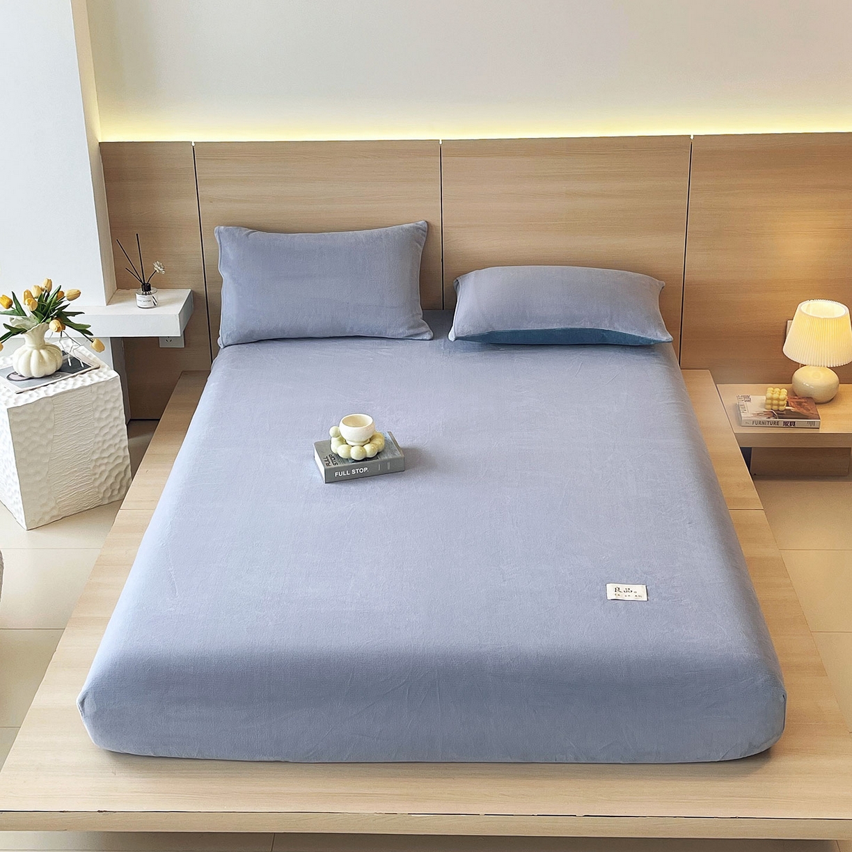 91家纺网 家纺一手货源 找家纺 小懒猪 2025年新款220克A类牛奶绒单床笠 婴儿兰