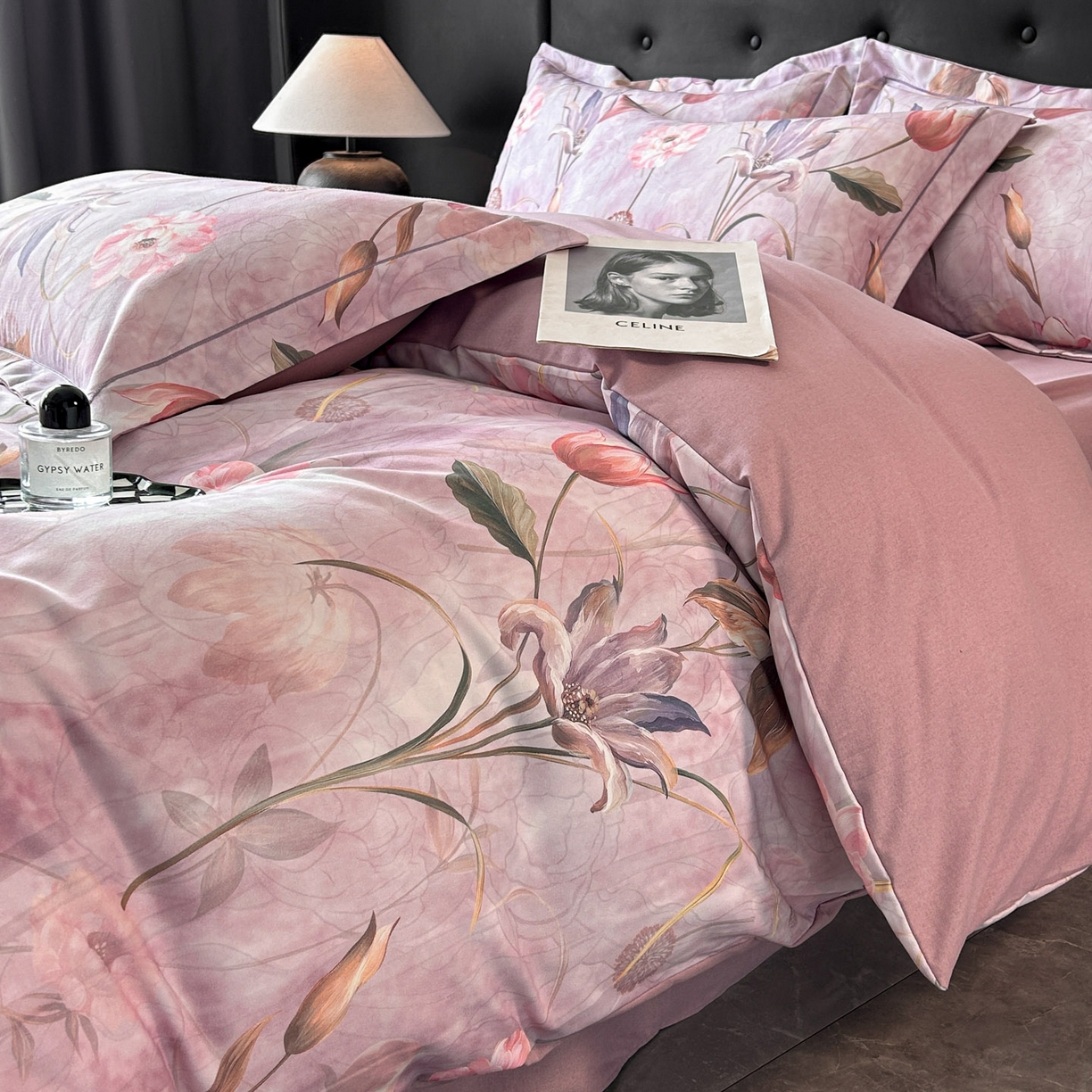 91家纺网 家纺一手货源 找家纺 玉海棠家纺 2025新款数码印花加厚全棉磨毛四件套 微风紫藤