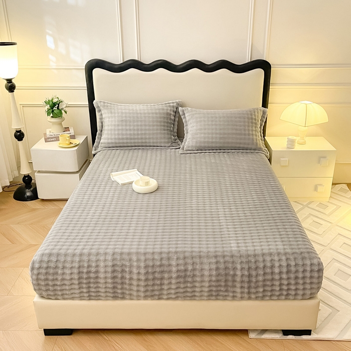 91家纺网 家纺一手货源 找家纺 宅部落 2025新款加厚牛奶绒泡泡绒单床笠床笠单品床笠单件 星空灰