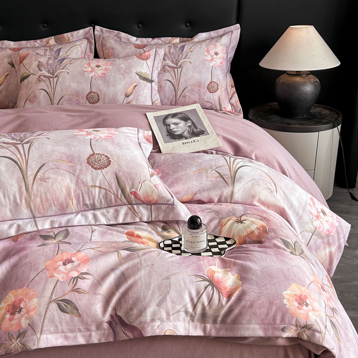 91家纺网 家纺一手货源 找家纺 玉海棠家纺 2025新款数码印花加厚全棉磨毛四件套 微风紫藤