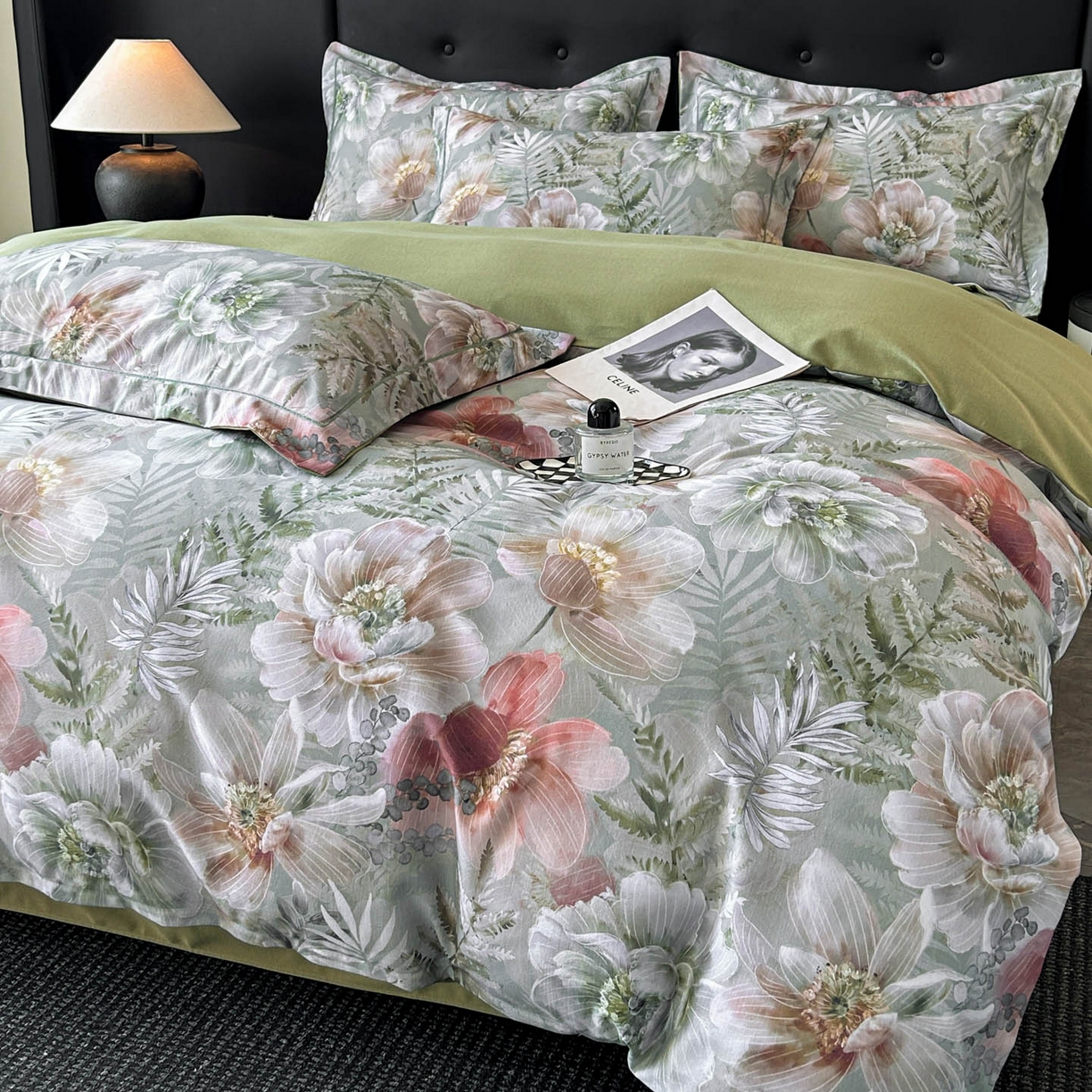 玉海棠家纺 2025新款数码印花加厚全棉磨毛四件套 雨林绮梦