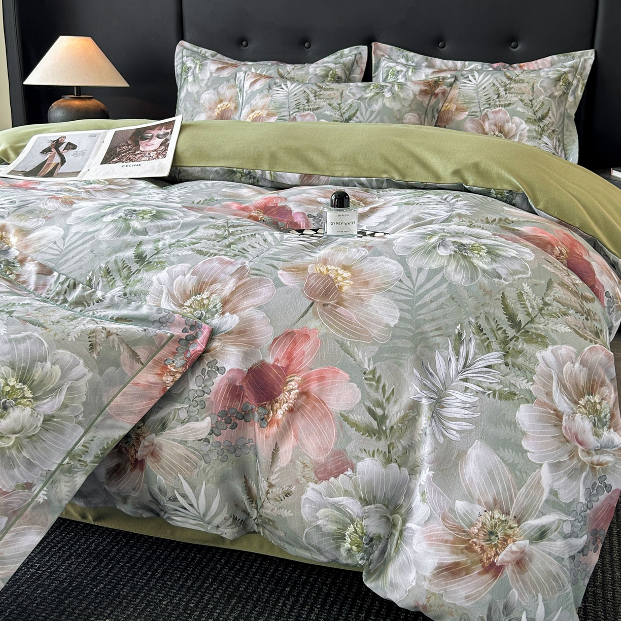 91家纺网 家纺一手货源 找家纺 玉海棠家纺 2025新款数码印花加厚全棉磨毛四件套 雨林绮梦