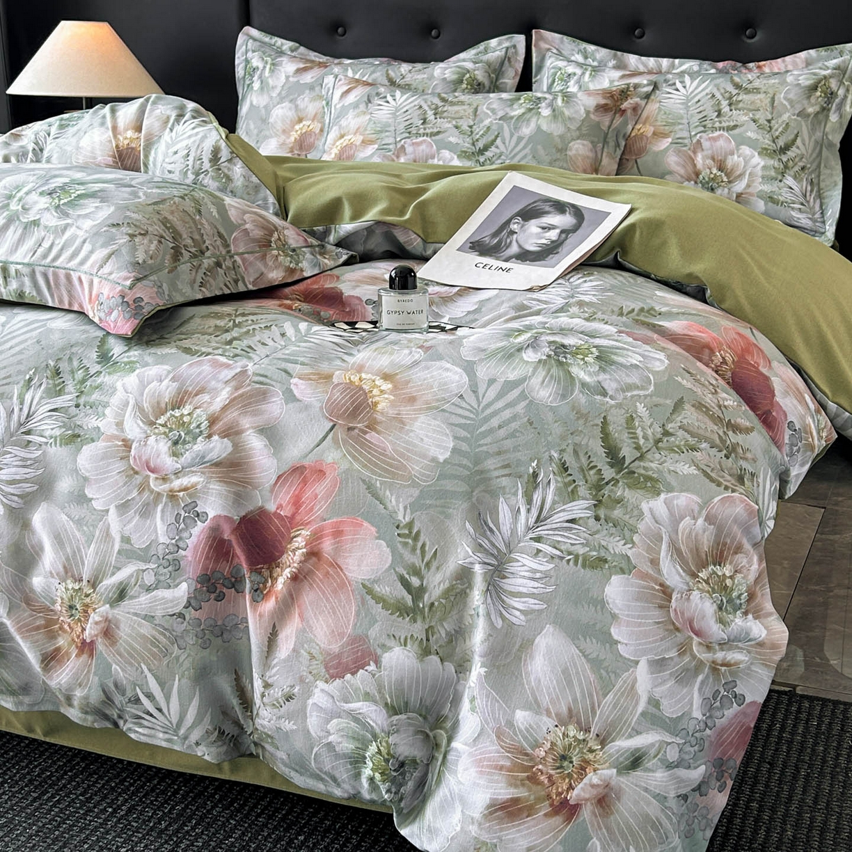 91家纺网 家纺一手货源 找家纺 玉海棠家纺 2025新款数码印花加厚全棉磨毛四件套 雨林绮梦