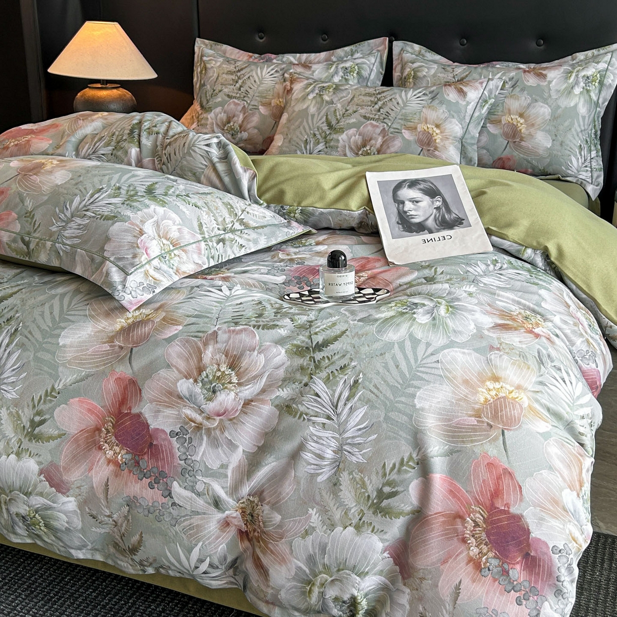 91家纺网 家纺一手货源 找家纺 玉海棠家纺 2025新款数码印花加厚全棉磨毛四件套 雨林绮梦