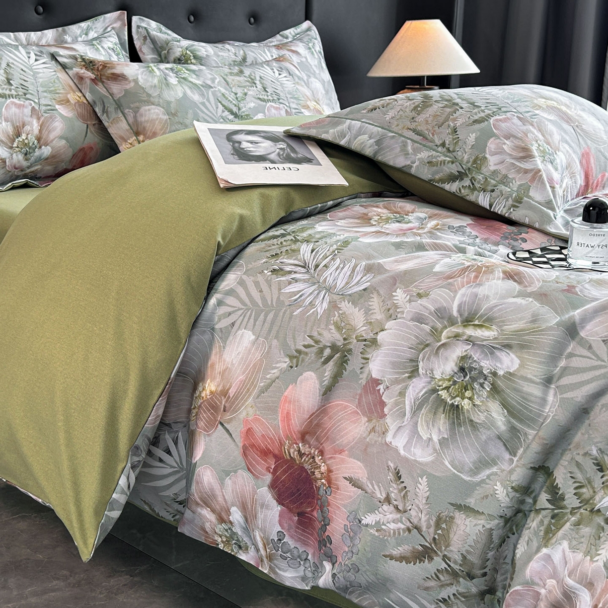 91家纺网 家纺一手货源 找家纺 玉海棠家纺 2025新款数码印花加厚全棉磨毛四件套 雨林绮梦