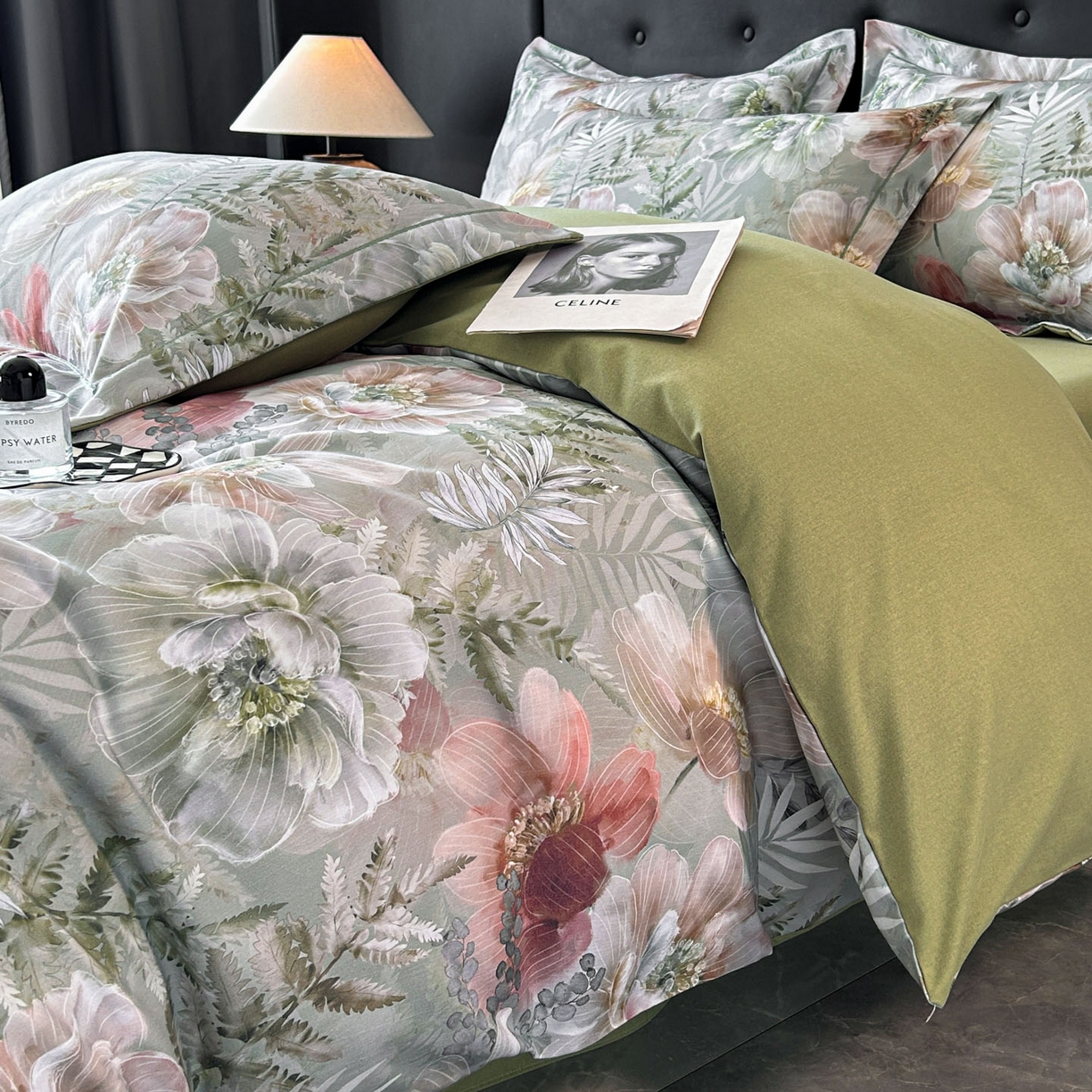 91家纺网 家纺一手货源 找家纺 玉海棠家纺 2025新款数码印花加厚全棉磨毛四件套 雨林绮梦