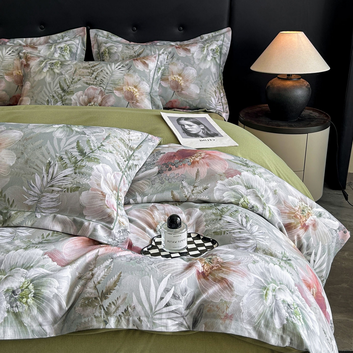 91家纺网 家纺一手货源 找家纺 玉海棠家纺 2025新款数码印花加厚全棉磨毛四件套 雨林绮梦