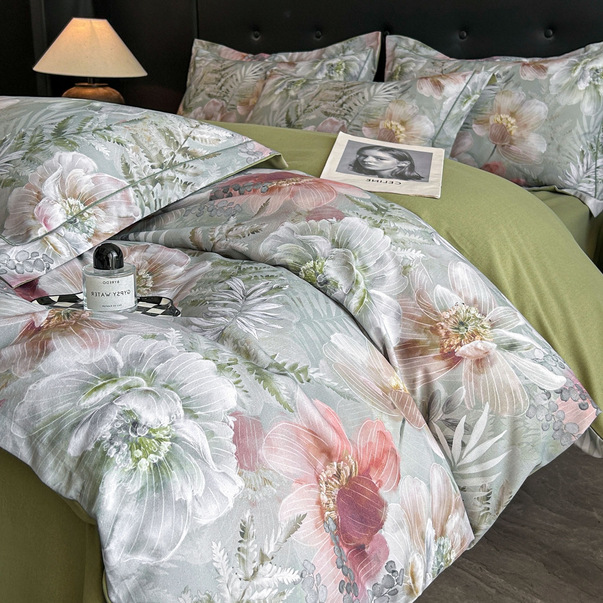 91家纺网 家纺一手货源 找家纺 玉海棠家纺 2025新款数码印花加厚全棉磨毛四件套 雨林绮梦