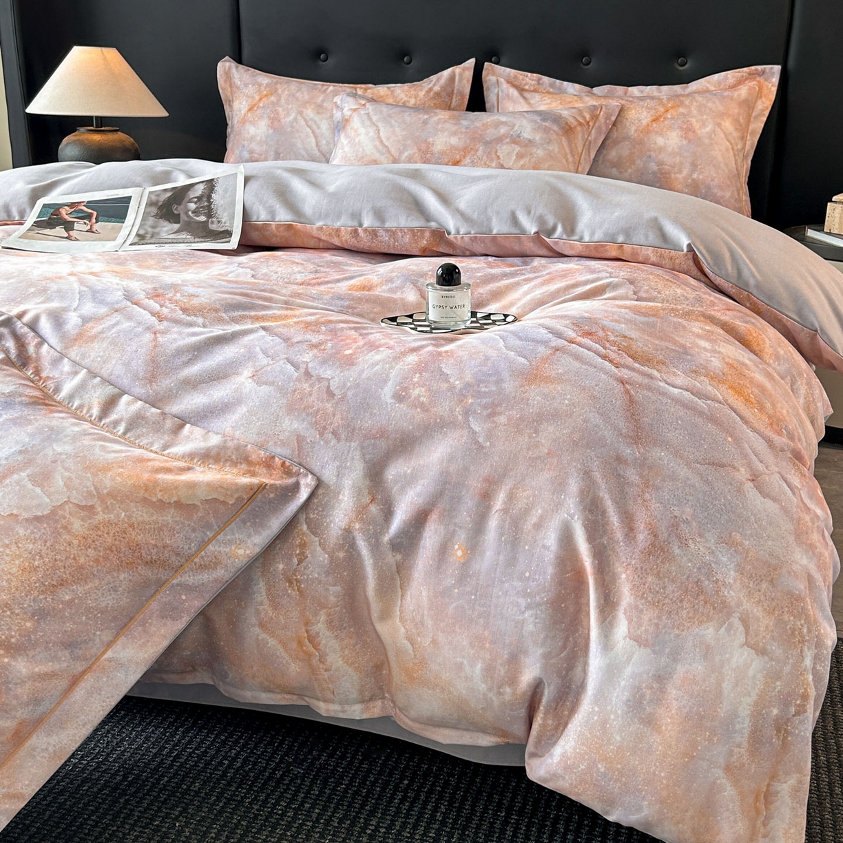 91家纺网 家纺一手货源 找家纺 玉海棠家纺 2025新款数码印花加厚全棉磨毛四件套 云深归处