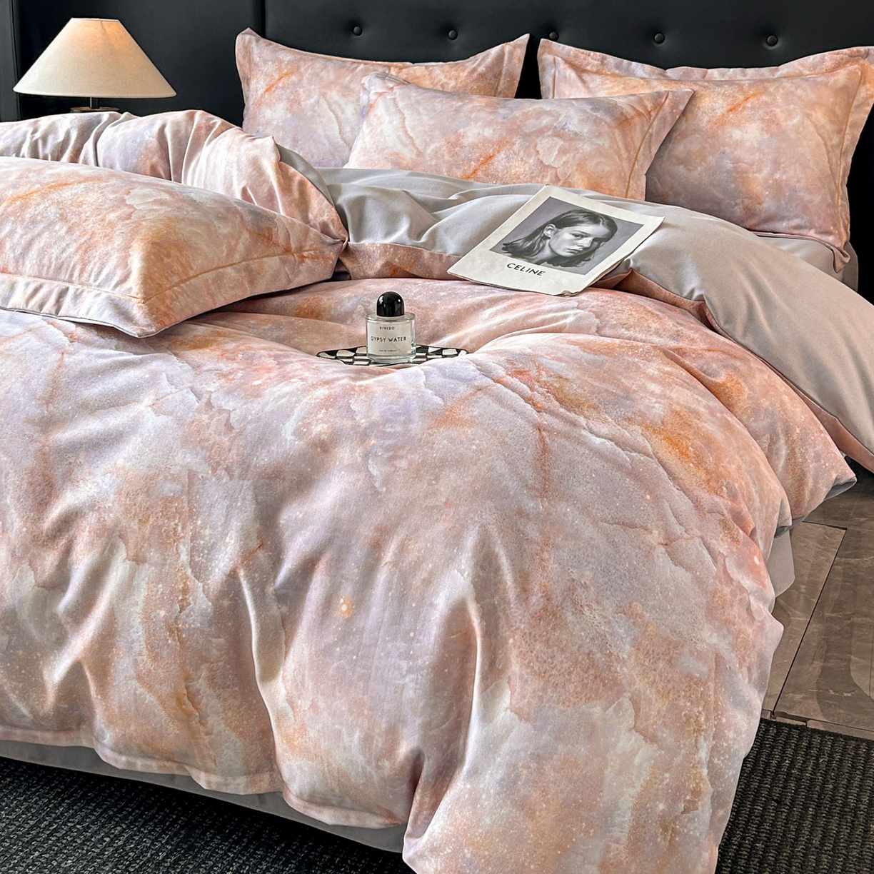 91家纺网 家纺一手货源 找家纺 玉海棠家纺 2025新款数码印花加厚全棉磨毛四件套 云深归处