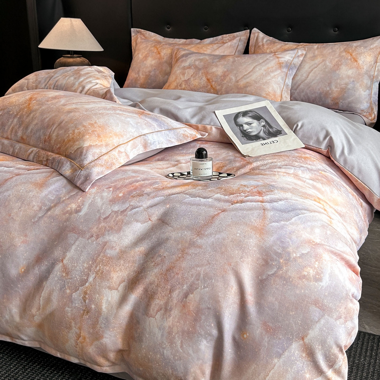 91家纺网 家纺一手货源 找家纺 玉海棠家纺 2025新款数码印花加厚全棉磨毛四件套 云深归处