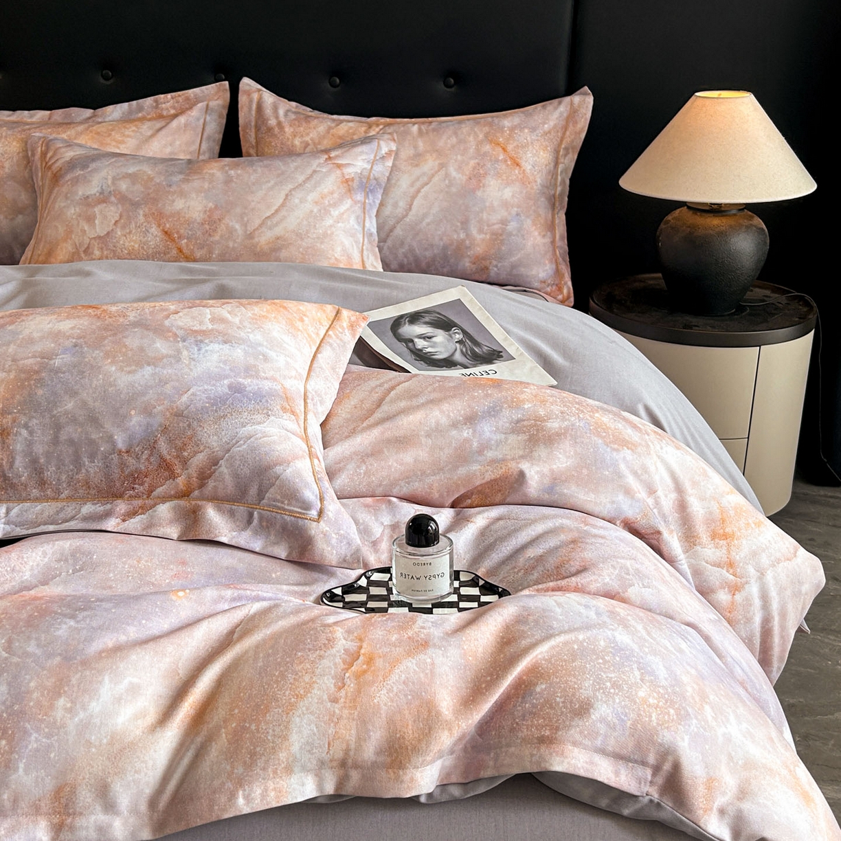 91家纺网 家纺一手货源 找家纺 玉海棠家纺 2025新款数码印花加厚全棉磨毛四件套 云深归处