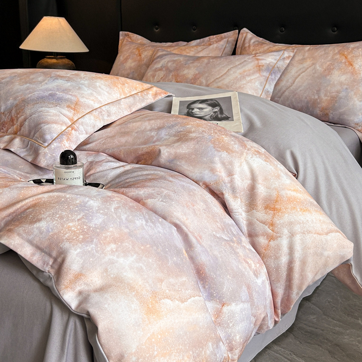 91家纺网 家纺一手货源 找家纺 玉海棠家纺 2025新款数码印花加厚全棉磨毛四件套 云深归处