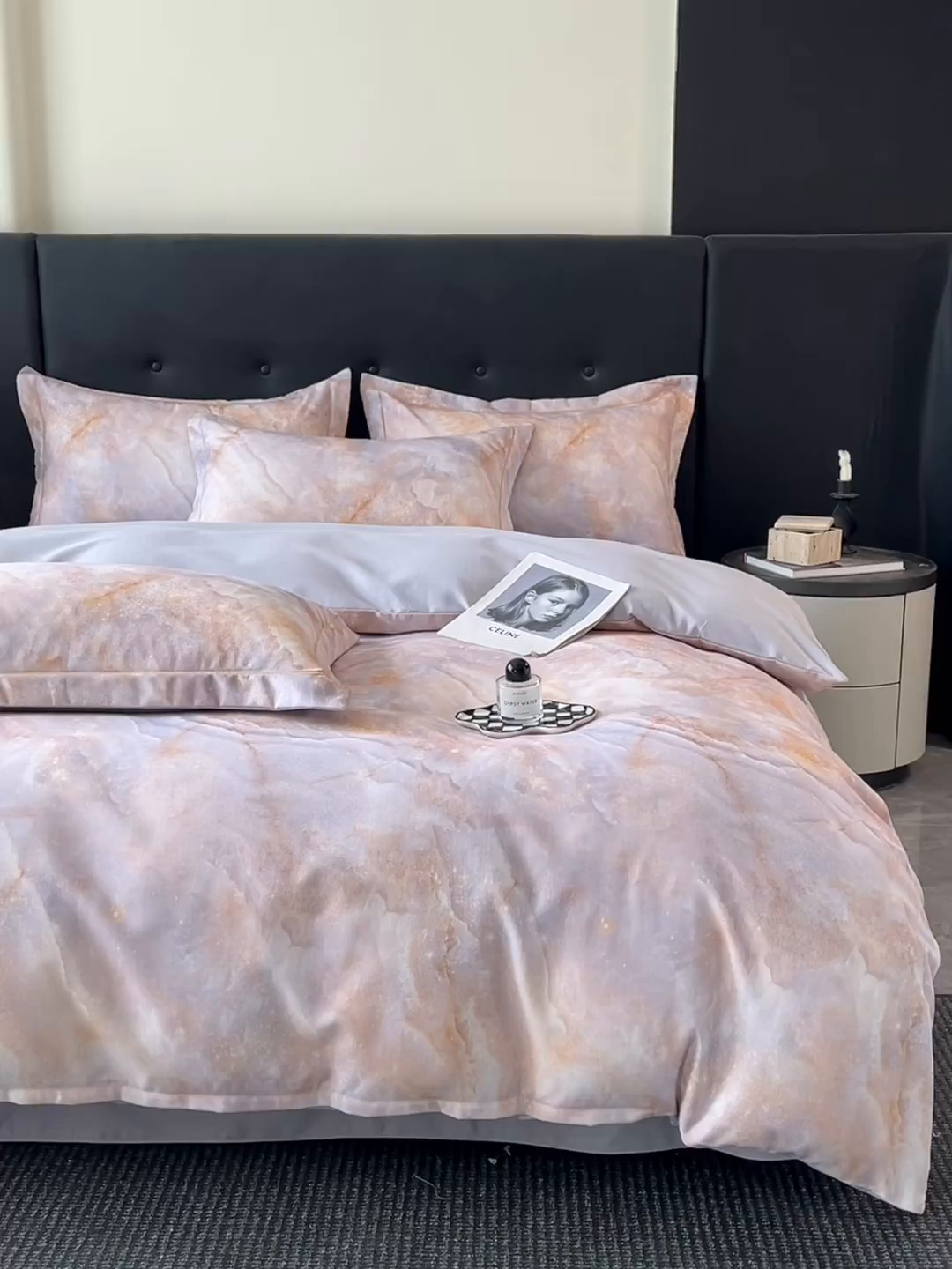 91家纺网 家纺一手货源 找家纺 玉海棠家纺 2025新款数码印花加厚全棉磨毛四件套 云深归处