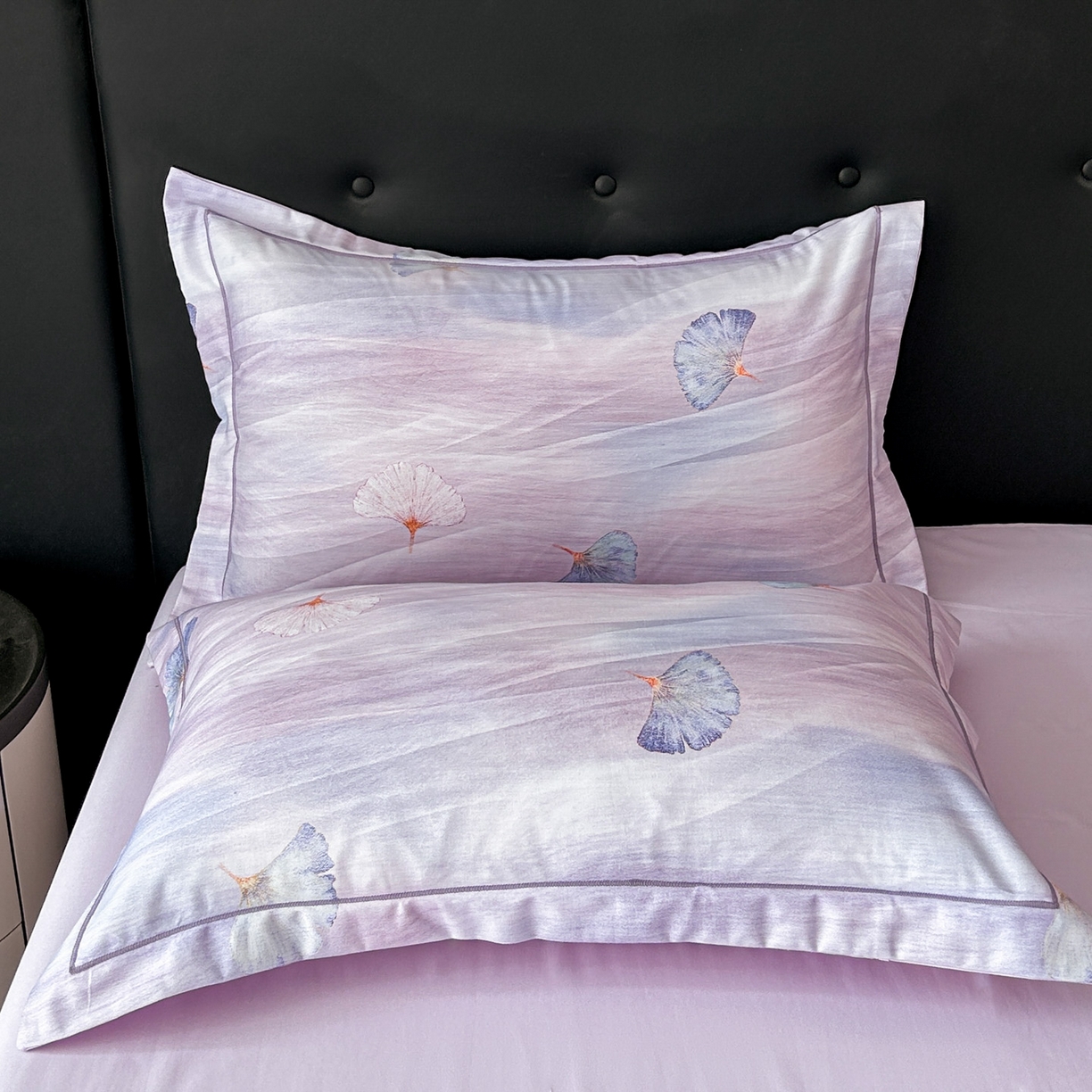 91家纺网 家纺一手货源 找家纺 玉海棠家纺 2025新款数码印花加厚全棉磨毛四件套 紫潭浮金