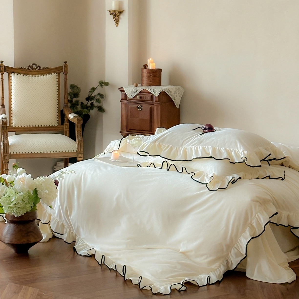 91家纺网 家纺一手货源 找家纺 （总）ONE TWO ONE 121 2025新款轻奢新法式德芙绒宝宝绒婴儿绒短毛绒牛奶绒四件套床单被套（【提供买家秀】【会员-20】 平台控价券后不得低于318/338元）