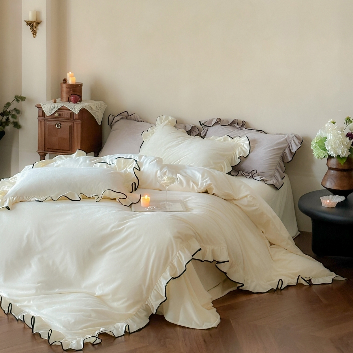 91家纺网 家纺一手货源 找家纺 （总）ONE TWO ONE 121 2025新款轻奢新法式德芙绒宝宝绒婴儿绒短毛绒牛奶绒四件套床单被套（【提供买家秀】【会员-20】 平台控价券后不得低于318/338元）