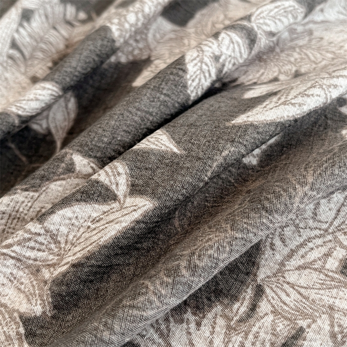 91家纺网 家纺一手货源 找家纺 圣比熊 2025新款A类原麻纽扣四件套加厚被套床单床笠宿舍双人床仿亚麻套件 浮绘花影-白