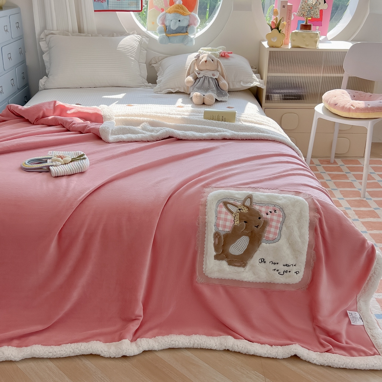 91家纺网 家纺一手货源 找家纺 （总）子钦家纺 2025新款秋冬加厚牛奶绒羊羔绒卡通贴布绣包边毛毯（第二波）