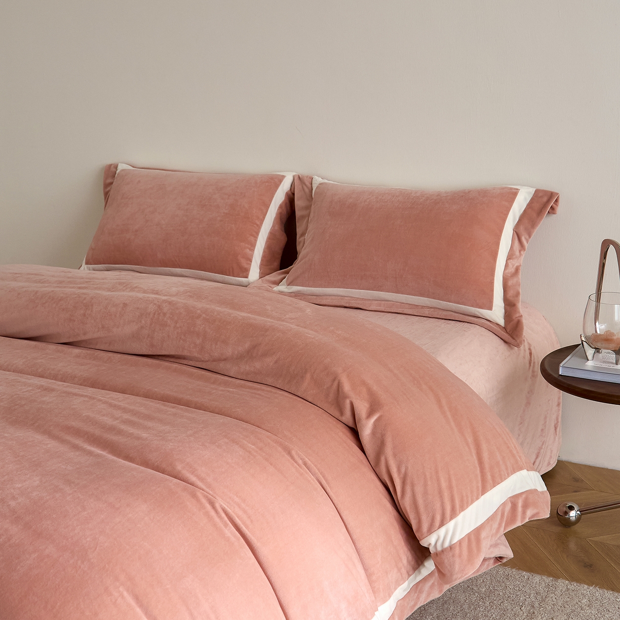 ONE TWO ONE 121 2025新款轻奢新法式德芙绒宝宝绒婴儿绒短毛绒牛奶绒四件套床单被套【繁华】【提供买家秀】【会员-20】 平台控价券后不得低于318/338元 繁华-琳琅粉