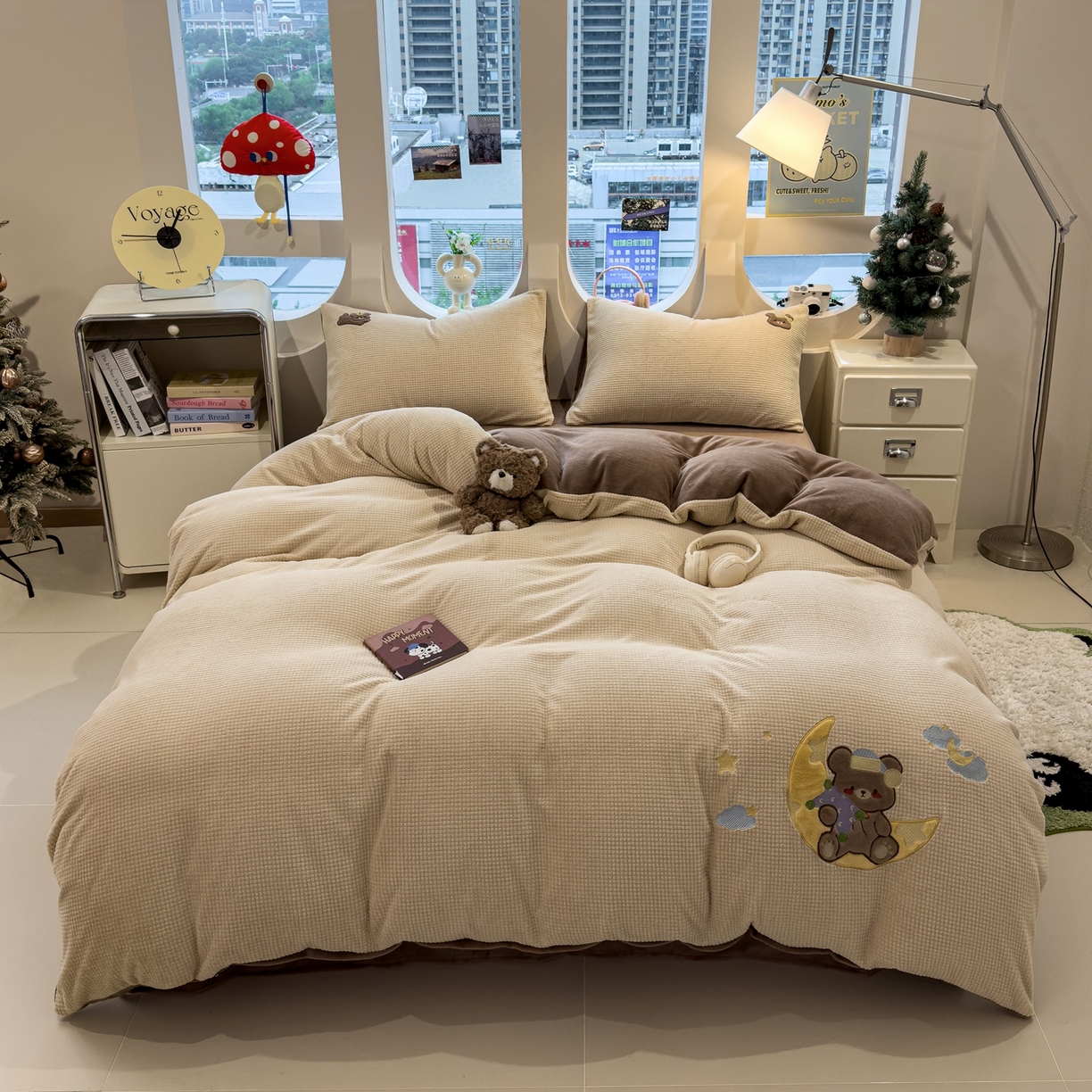 91家纺网 家纺一手货源 找家纺 （总）凯罗 2025秋冬牛奶绒绣花四件套