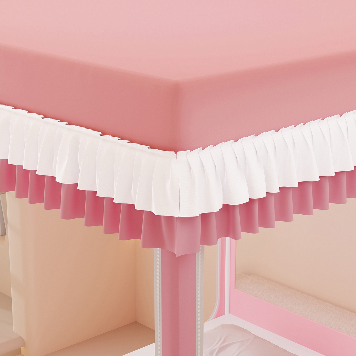 91家纺网 家纺一手货源 找家纺 （总）浪幔纱蚊帐 2025新款卡通印花款夹棉蚊帐