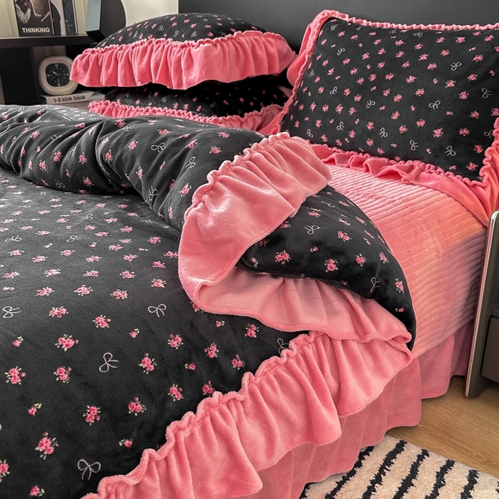 91家纺网 家纺一手货源 找家纺 （总）欧尚 2025新款法式大花边床盖四件套