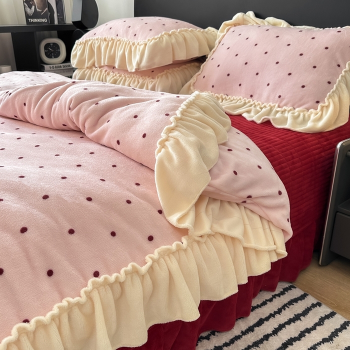 91家纺网 家纺一手货源 找家纺 （总）欧尚 2025新款法式大花边床盖四件套