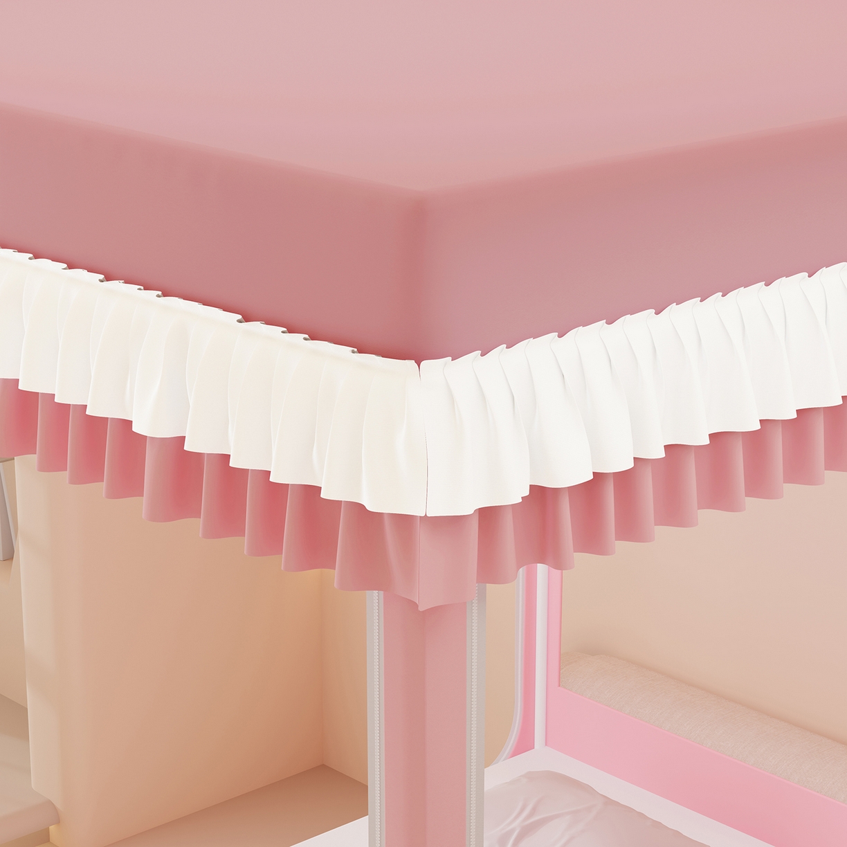 91家纺网 家纺一手货源 找家纺 浪幔纱蚊帐 2025新款卡通印花款夹棉蚊帐 可爱乐园