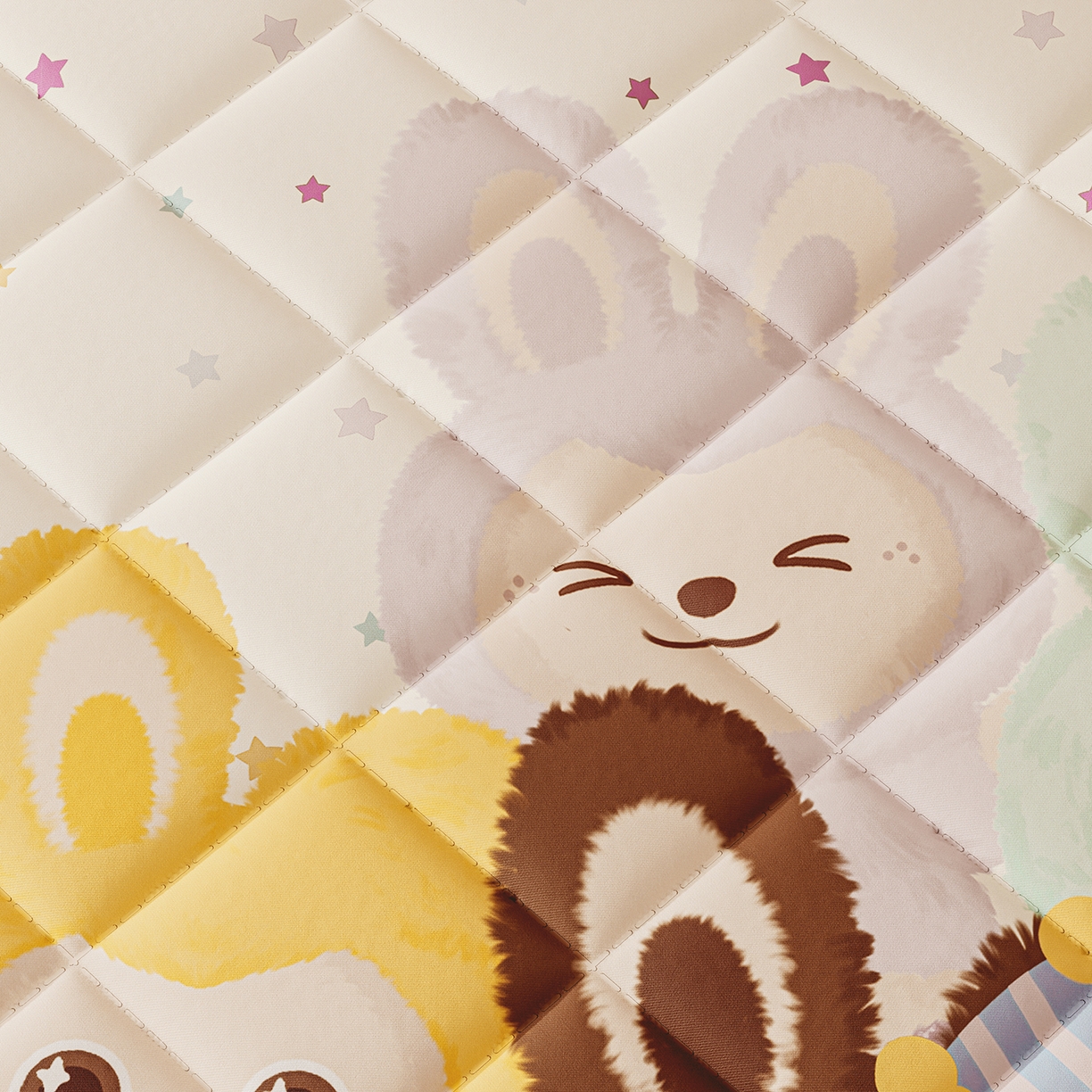 91家纺网 家纺一手货源 找家纺 浪幔纱蚊帐 2025新款卡通印花款夹棉蚊帐 可爱乐园