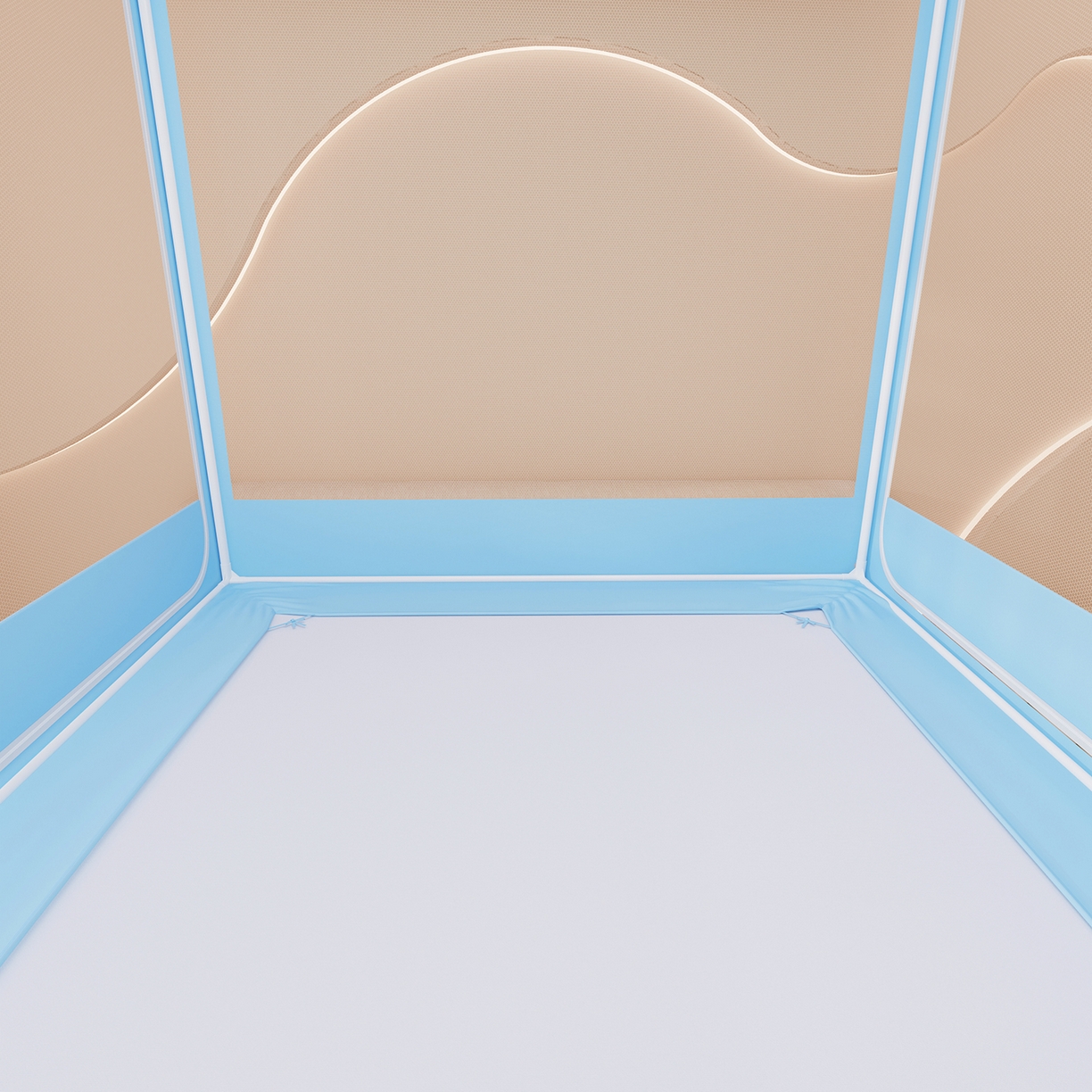 91家纺网 家纺一手货源 找家纺 浪幔纱蚊帐 2025新款卡通印花款夹棉蚊帐 快乐萌猫