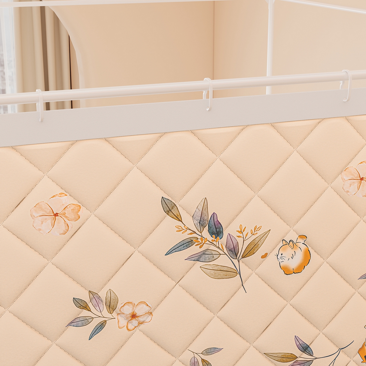 91家纺网 家纺一手货源 找家纺 浪幔纱蚊帐 2025新款卡通印花款夹棉蚊帐 森林灵狐