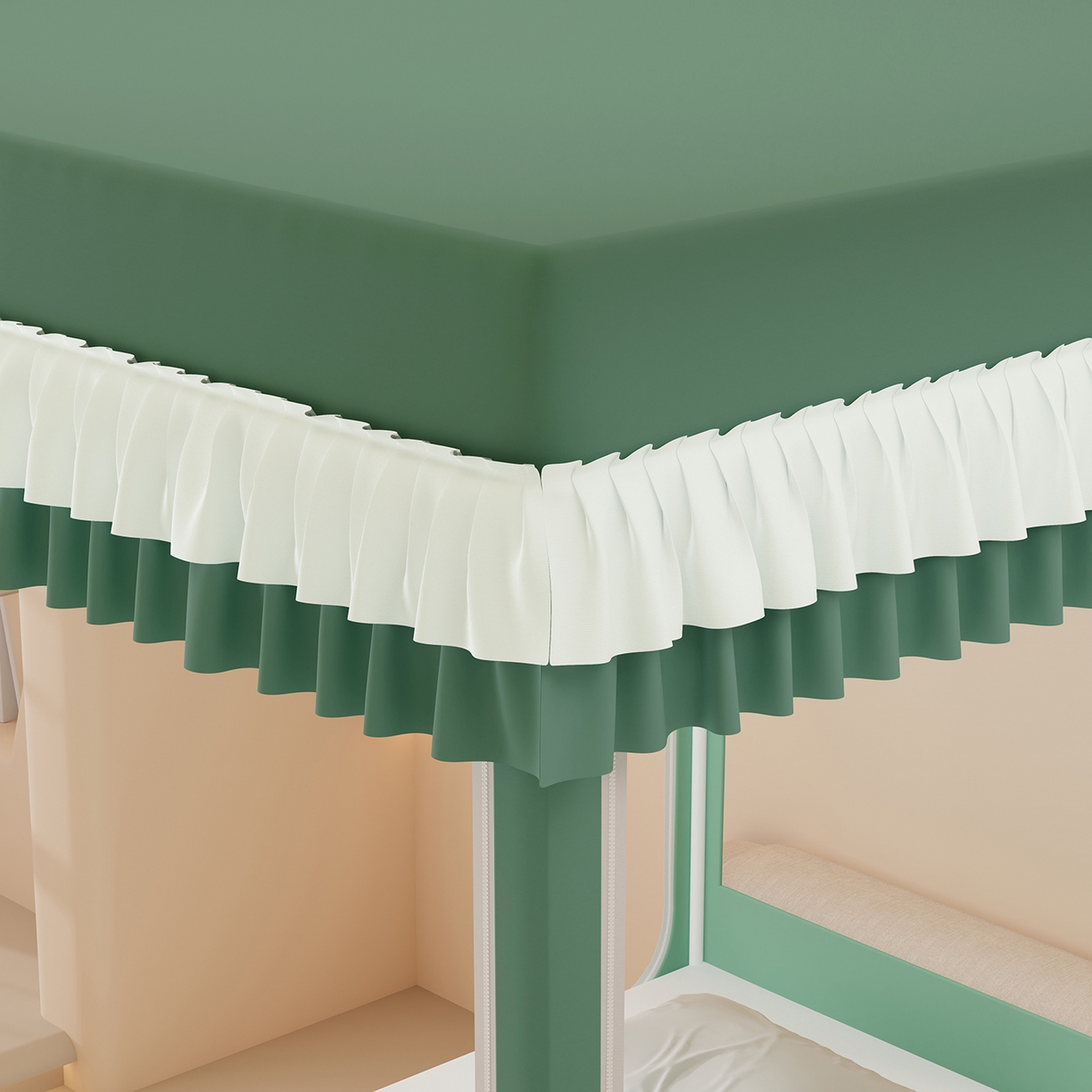 91家纺网 家纺一手货源 找家纺 浪幔纱蚊帐 2025新款卡通印花款夹棉蚊帐 岁岁平安