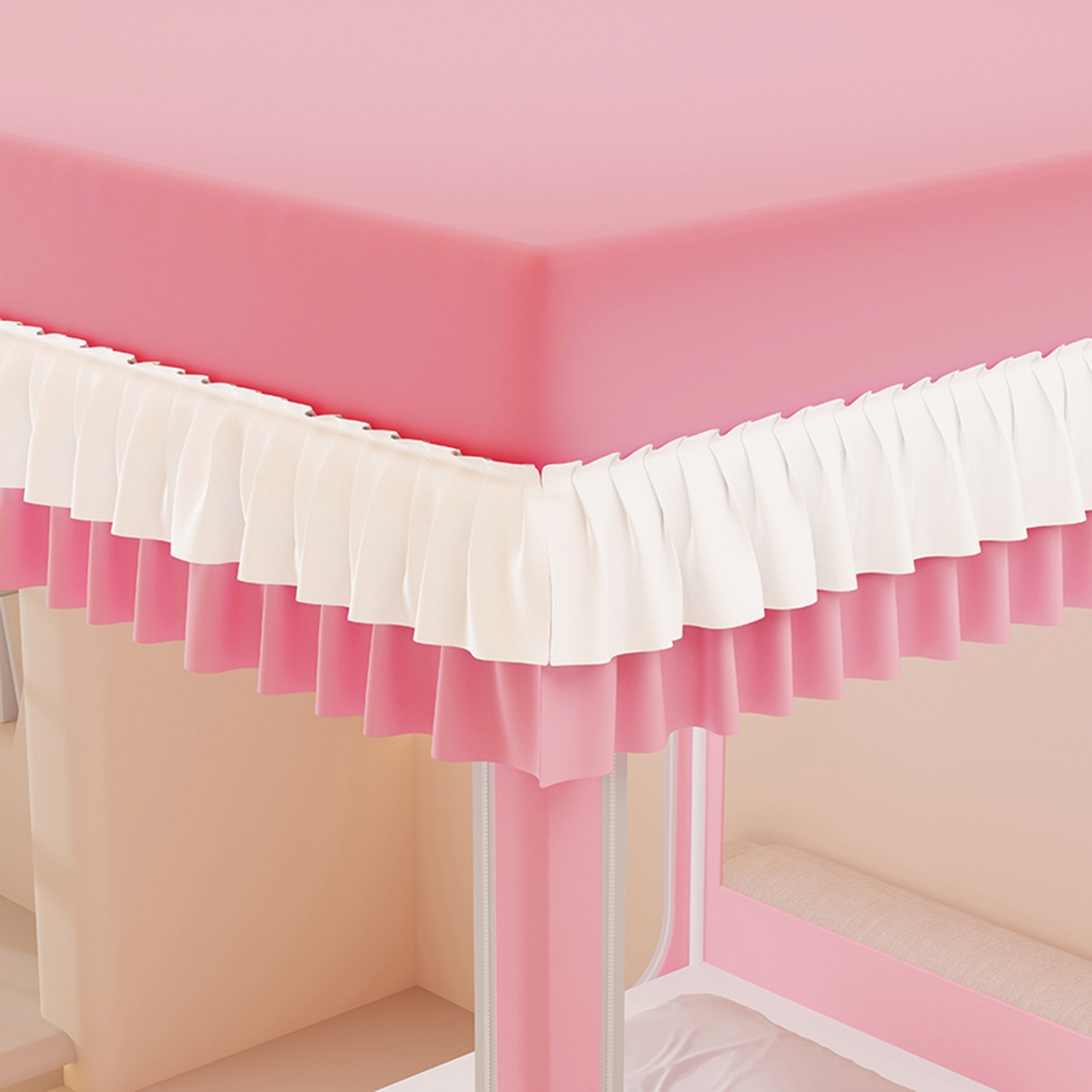 91家纺网 家纺一手货源 找家纺 浪幔纱蚊帐 2025新款卡通印花款夹棉蚊帐 甜心乐蒂