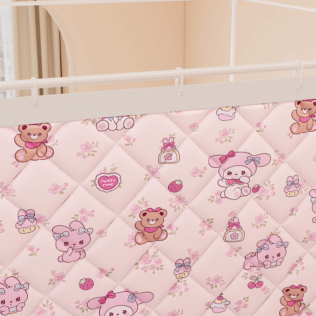 91家纺网 家纺一手货源 找家纺 浪幔纱蚊帐 2025新款卡通印花款夹棉蚊帐 甜心乐蒂