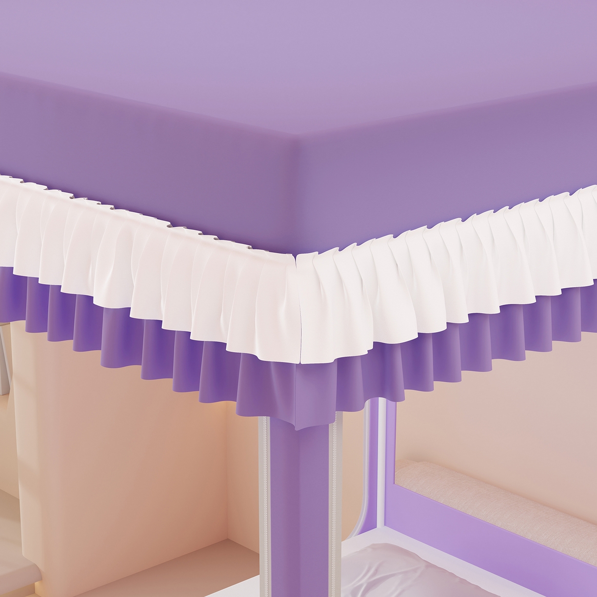 91家纺网 家纺一手货源 找家纺 浪幔纱蚊帐 2025新款卡通印花款夹棉蚊帐 甜心洛米