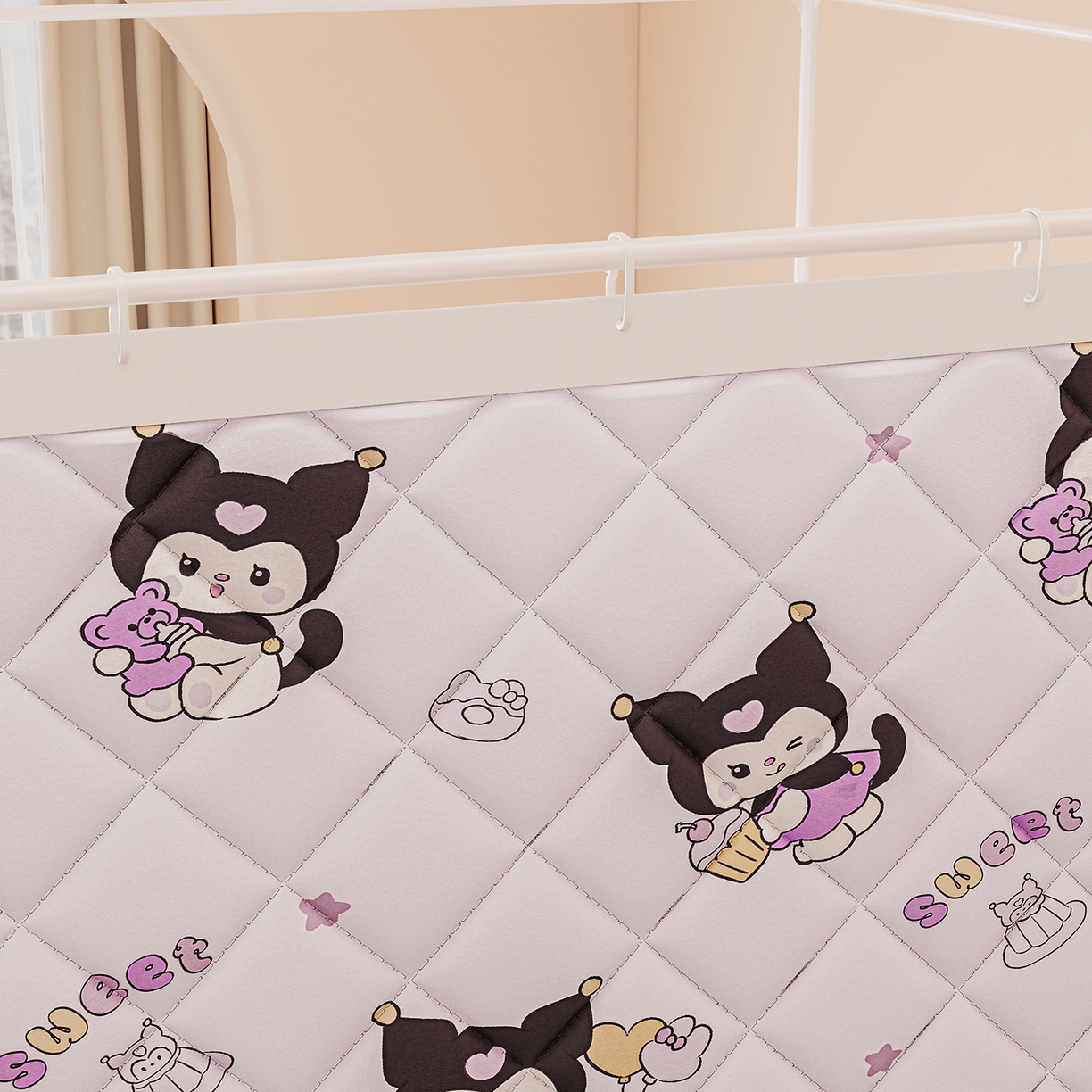 91家纺网 家纺一手货源 找家纺 浪幔纱蚊帐 2025新款卡通印花款夹棉蚊帐 甜心洛米