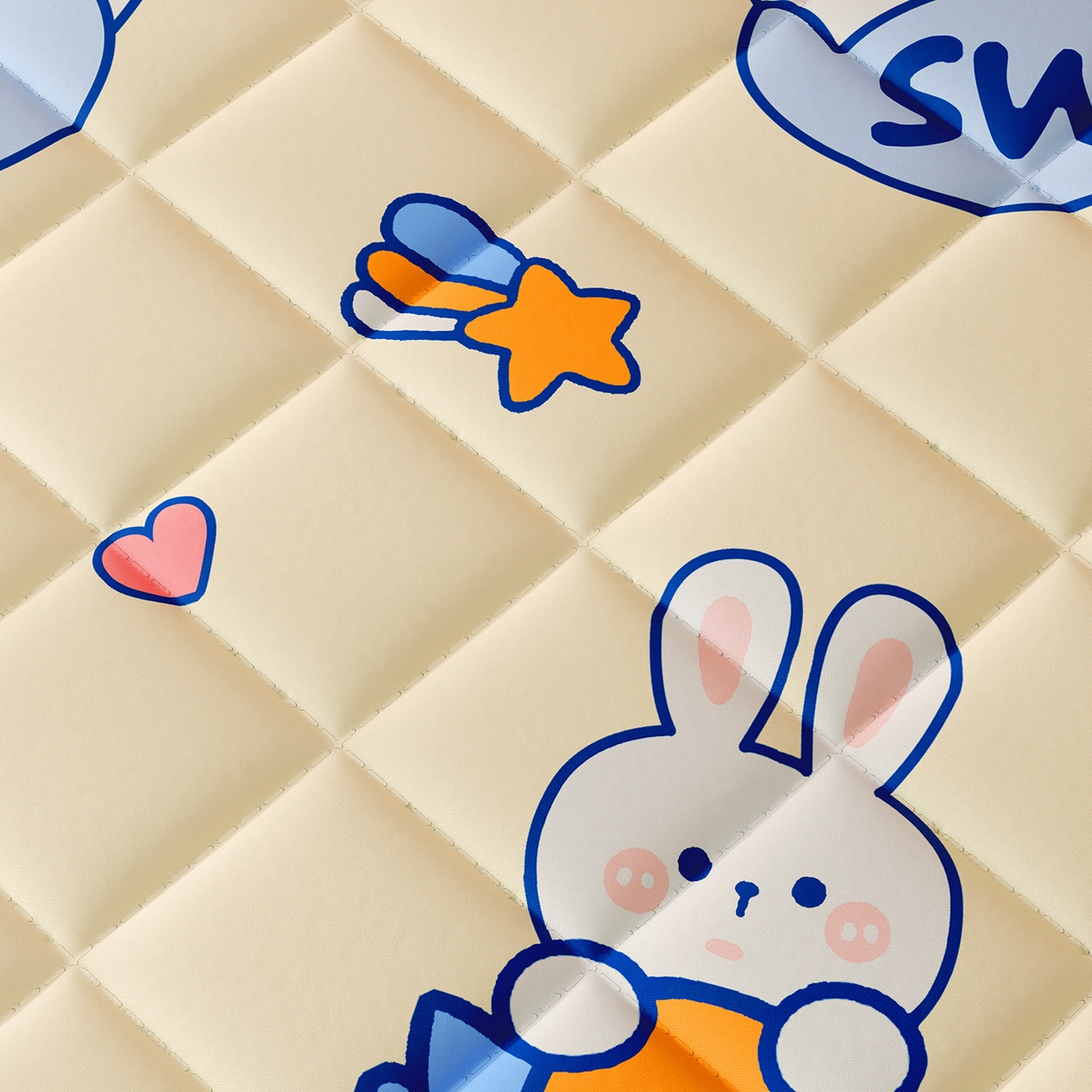 91家纺网 家纺一手货源 找家纺 浪幔纱蚊帐 2025新款卡通印花款夹棉蚊帐 星月小兔