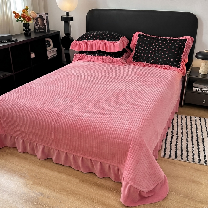 91家纺网 家纺一手货源 找家纺 （总）欧尚 2025新款法式大花边床盖四件套