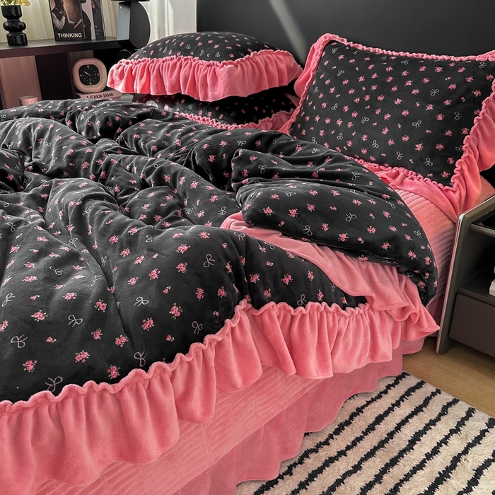 91家纺网 家纺一手货源 找家纺 （总）欧尚 2025新款法式大花边床盖四件套