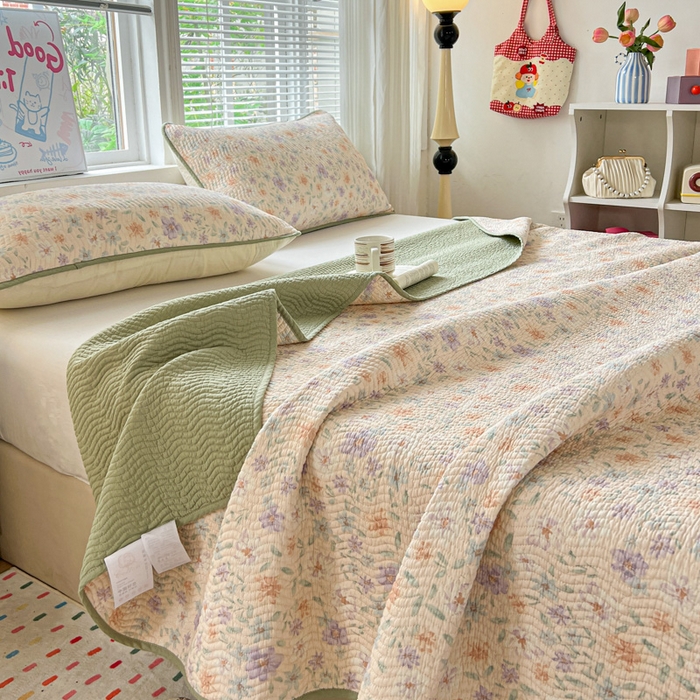 91家纺网 家纺一手货源 找家纺 羽爱家纺2025全棉13372新疆棉花床盖三件套 花甜