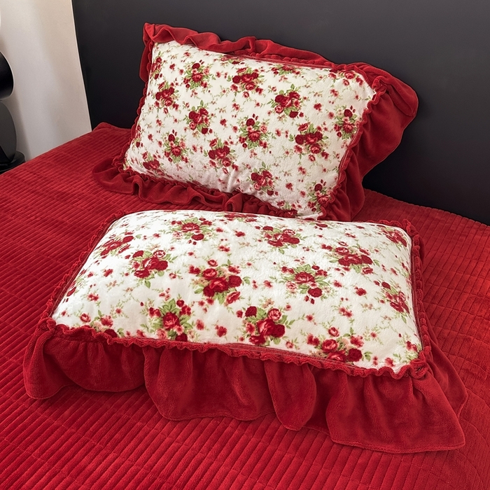 91家纺网 家纺一手货源 找家纺 欧尚 2025新款法式大花边床盖四件套 法式梨花落