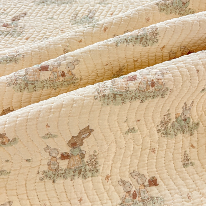 91家纺网 家纺一手货源 找家纺 羽爱家纺2025全棉13372新疆棉花床盖三件套 萌萌兔