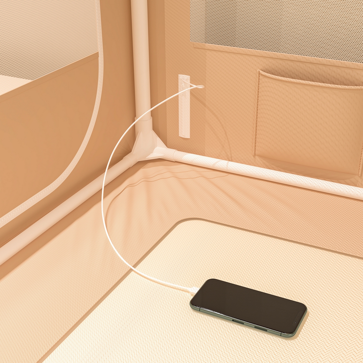 91家纺网 家纺一手货源 找家纺 浪幔纱蚊帐 2025新款纯色夹棉蚊帐 咖色