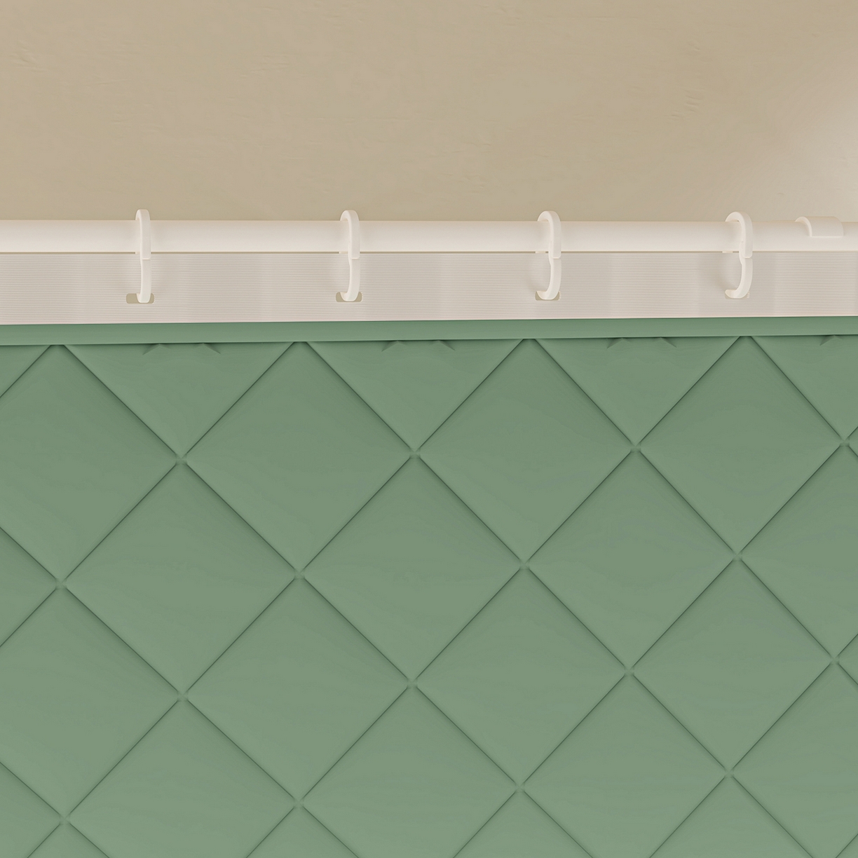 91家纺网 家纺一手货源 找家纺 浪幔纱蚊帐 2025新款纯色夹棉蚊帐 绿色