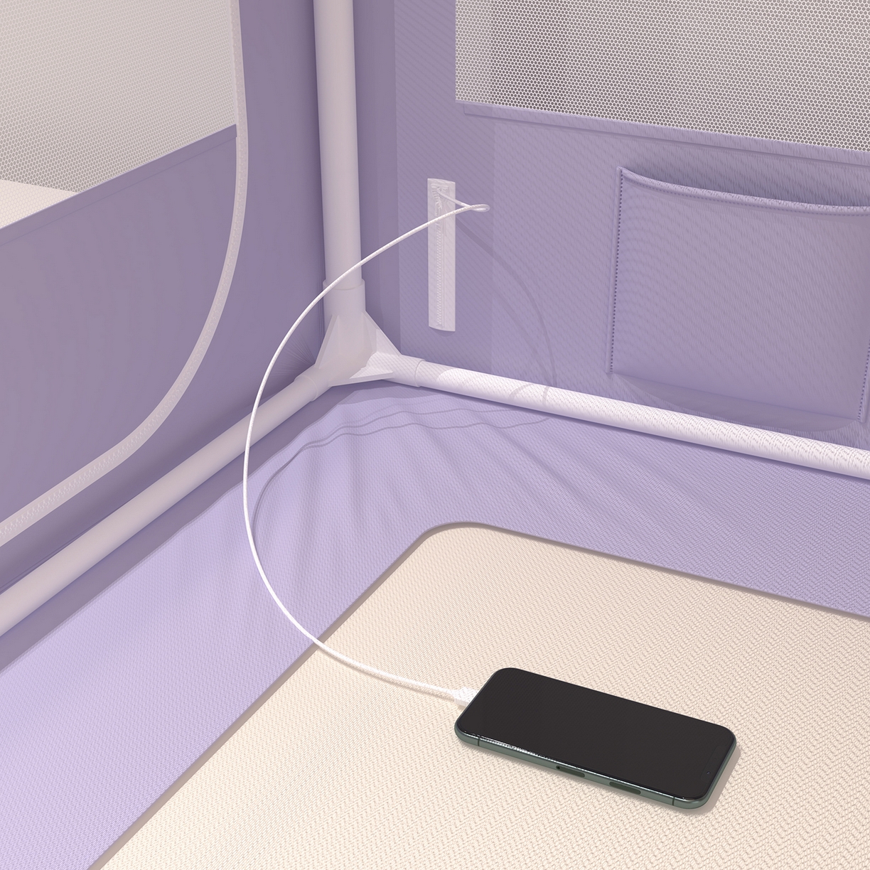 91家纺网 家纺一手货源 找家纺 浪幔纱蚊帐 2025新款纯色夹棉蚊帐 紫色