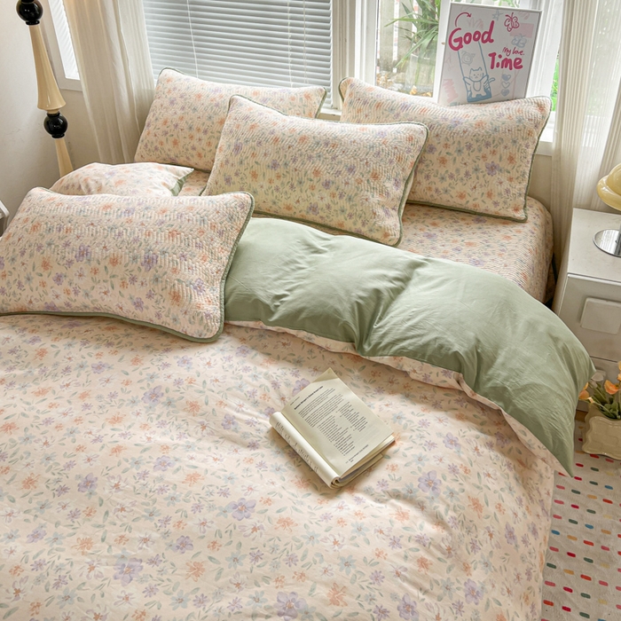 91家纺网 家纺一手货源 找家纺 羽爱家纺 2025全棉13372新疆棉花床盖四件套 花甜