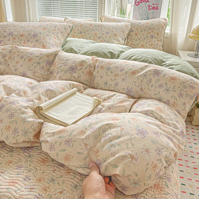 91家纺网 家纺一手货源 找家纺 羽爱家纺 2025全棉13372新疆棉花床盖四件套 花甜