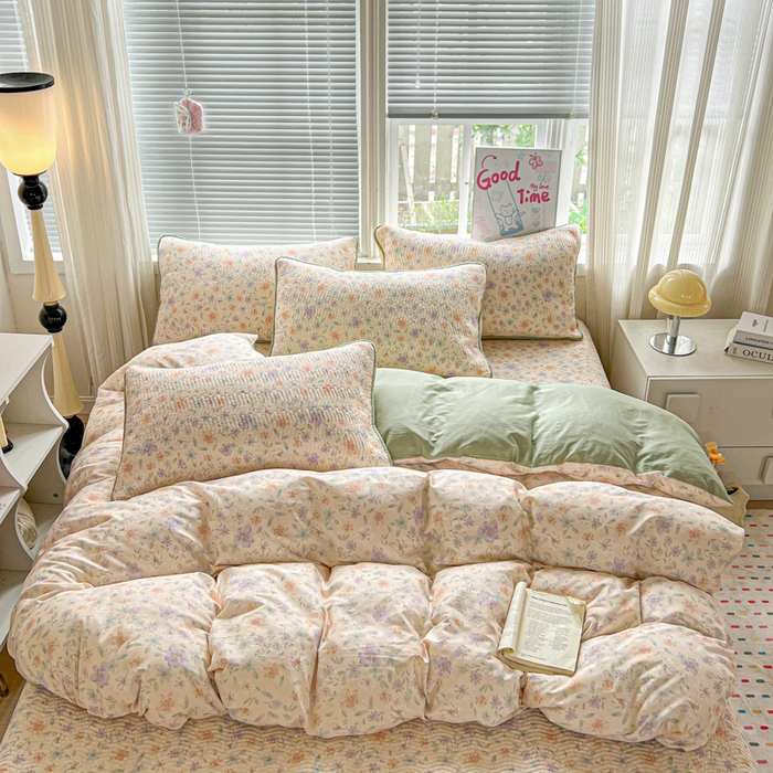 羽爱家纺 2025全棉13372新疆棉花床盖四件套 花甜