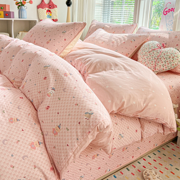 91家纺网 家纺一手货源 找家纺 羽爱家纺 2025全棉13372新疆棉花床盖四件套 精灵乐园